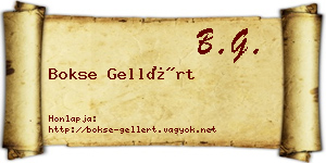 Bokse Gellért névjegykártya